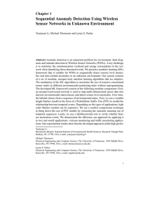 Sequential Anomaly Detection Using Wireless Sensor Networks in Unknown Environment Chapter 1