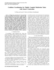 Coalition Coordination for Tightly Coupled Multirobot Tasks with Sensor Constraints