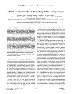 Zebraﬁsh Larva Locomotor Activity Analysis Using Machine Learning Techniques