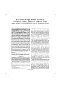 Real-Time Multiple Human Perception with Color-Depth Cameras on a Mobile Robot