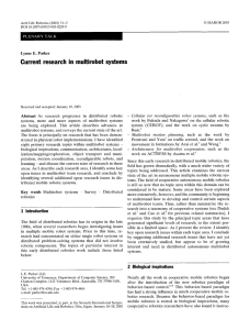 Current  research  in  multirobot  systems