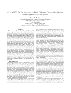 ALLIANCE: An Architecture for Fault Tolerant, Cooperative Control