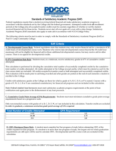 Standards of Satisfactory Academic Progress (SAP)