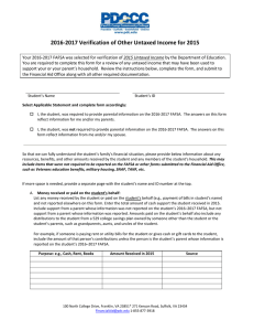 2016-2017 Verification of Other Untaxed Income for 2015