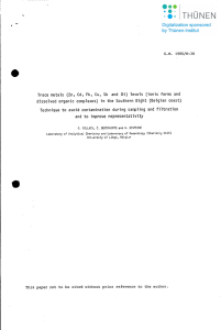 Trace metals (Zn, Cd, Pb, Cu, Sb and Bi) levels... dissolved organic compTexes) in the Southern Bight (Belgian coast)