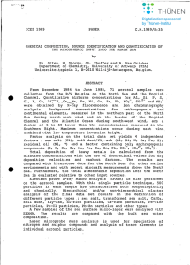 ICES 1989 PAPER C.M.1989/E:35 CHEMICAL COMPOSITION, SOURCE IDENTIFICATION AND QUANTIFICATION OF