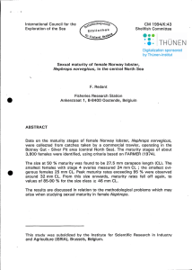 International Council for the CM 1994/K:43 Exploration of the Sea Shellfish Committee