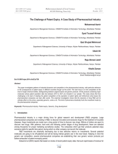 The Challenge of Patent Expiry: A Case Study of Pharmaceutical... Mediterranean Journal of Social Sciences Mohammad Aamir MCSER Publishing, Rome-Italy