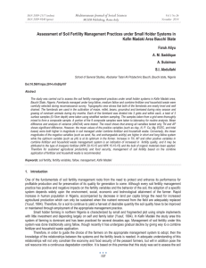 Assessment of Soil Fertility Management Practices under Small Holder Systems... Kafin Madaki Area Bauchi State