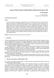 Aspects of Word Formation in Official Bulletin of Albanian Government... Mediterranean Journal of Social Sciences Dr. Suela Kastrati MCSER Publishing, Rome-Italy