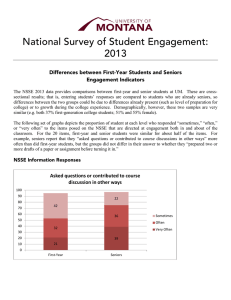 National Survey of Student Engagement: 2013 Differences between First-Year Students and Seniors
