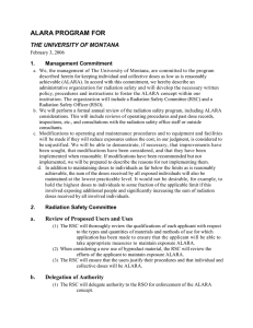 ALARA PROGRAM FOR THE UNIVERSITY OF MONTANA 1. Management Commitment