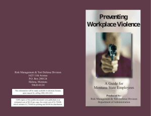 Preventing Workplace Violence A Guide for Montana State Employees