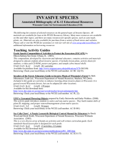 INVASIVE SPECIES  Annotated Bibliography of K-12 Educational Resources