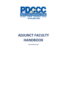 ADJUNCT FACULTY HANDBOOK  Revised March 2016