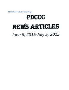 PDCCC News Articles Cover Page