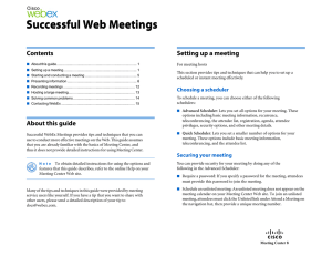 Successful Web Meetings Contents Setting up a meeting