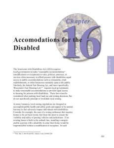 16 Chapter Accomodations for the Disabled