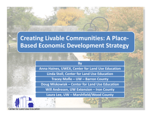 Creating Livable Communities: A Place‐ Based Economic Development Strategy