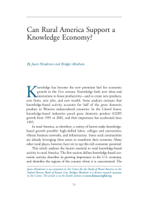 K Can Rural America Support a Knowledge Economy?
