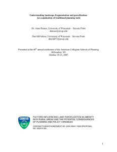 Understanding landscape fragmentation and parcelization: An examination of traditional planning tools