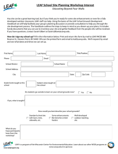LEAF School Site Planning Workshop Interest Educating Beyond Four Walls
