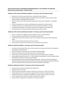 SWOT ANALYSIS RESULTS REGARDING ENTREPRENEURSHIP AT THE UNIVERSITY OF MONTANA