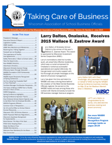 Taking Care of Business Wisconsin Association of School Business Officials