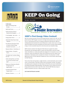 KEEP On Going Wisconsin K-12 Energy Education Program Newsletter