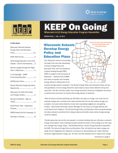 KEEP On Going Wisconsin Schools Develop Energy Policy and