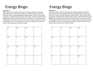  Energy Bingo   