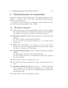 C Thermodynamics of computation