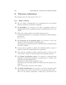 G Physical realizations G.1 Basic criteria