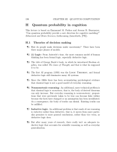 H Quantum probability in cognition