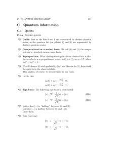 C Quantum information C.1 Qubits