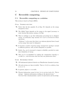 C Reversible computing C.1 Reversible computing as a solution