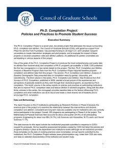 Ph.D. Completion Project: Policies and Practices to Promote Student Success Executive Summary