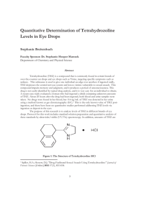 Quantitative Determination of Tetrahydrozoline Levels in Eye Drops Stephanie Breitenbach