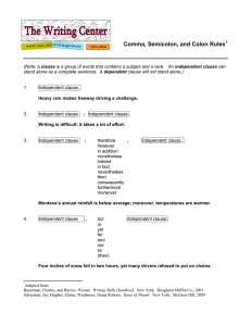 Comma, Semicolon, and Colon Rules