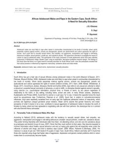 African Adolescent Males and Rape in the Eastern Cape, South... A Need for Sexuality Education Mediterranean Journal of Social Sciences J.G. Kheswa