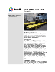 End of the Line Lift for Truck Assembly