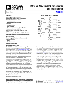 DC to 50 MHz, Quad I/Q Demodulator and Phase Shifter AD8339 Data Sheet