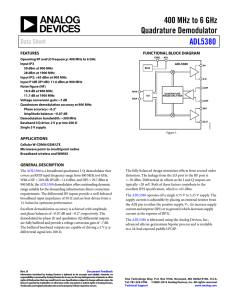 400 MHz to 6 GHz Quadrature Demodulator ADL5380 Data Sheet
