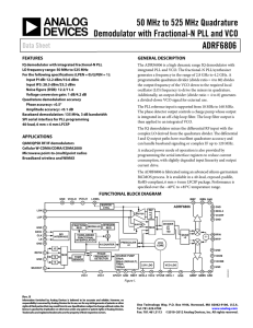 50 MHz to 525 MHz Quadrature ADRF6806 Data Sheet