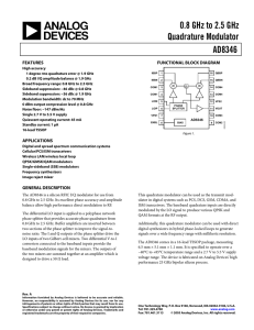 0.8 GHz to 2.5 GHz Quadrature Modulator AD8346