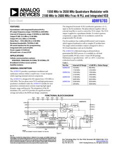 ADRF6703  1550 MHz to 2650 MHz Quadrature Modulator with