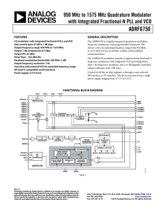 ADRF6750 950 MHz to 1575 MHz Quadrature Modulator