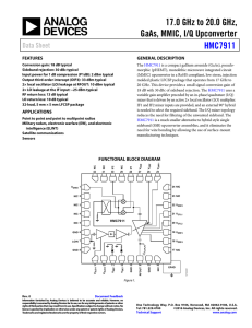 17.0 GHz to 20.0 GHz, GaAs, MMIC, I/Q Upconverter HMC7911 Data Sheet