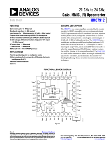 21 GHz to 24 GHz, GaAs, MMIC, I/Q Upconverter HMC7912 Data Sheet