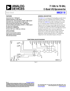 71 GHz to 76 GHz, E-Band I/Q Upconverter HMC8118 Data Sheet
